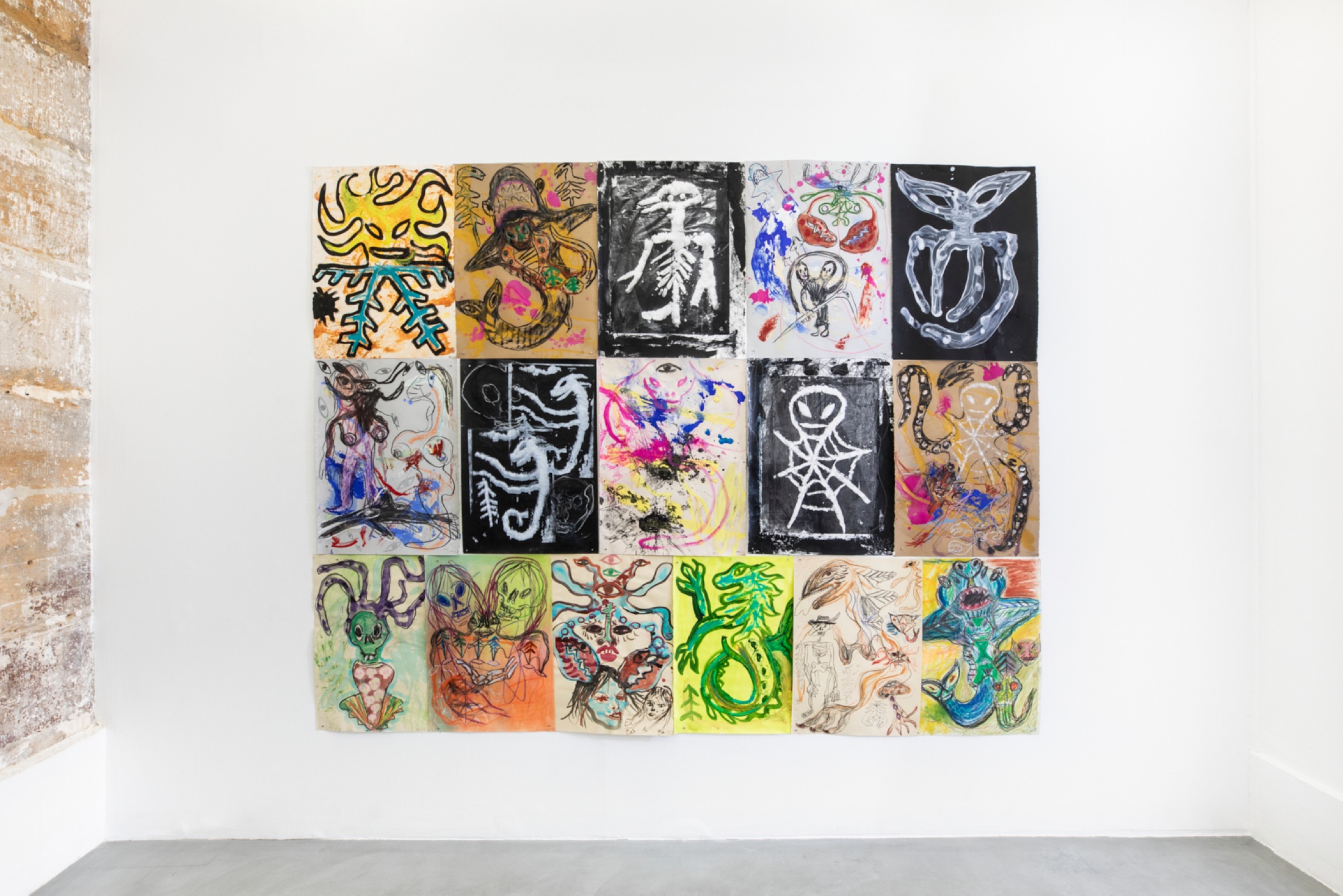 Installation view of A.K.A. PSYCHOPOMP, Bremond Capela, Paris, France, 2025
